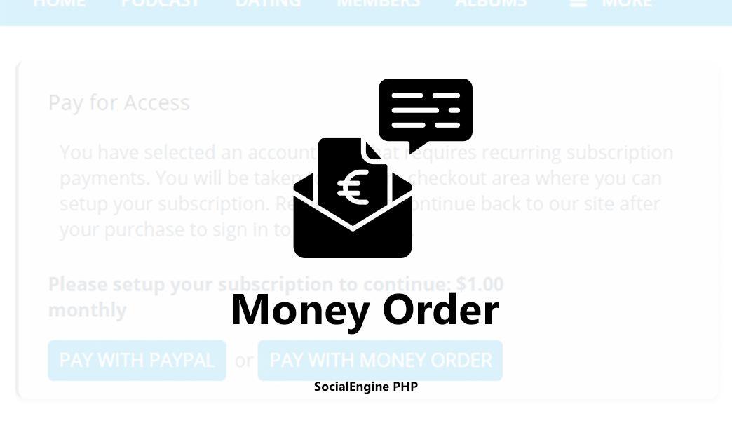 Money Order Plugin for SocialEngine